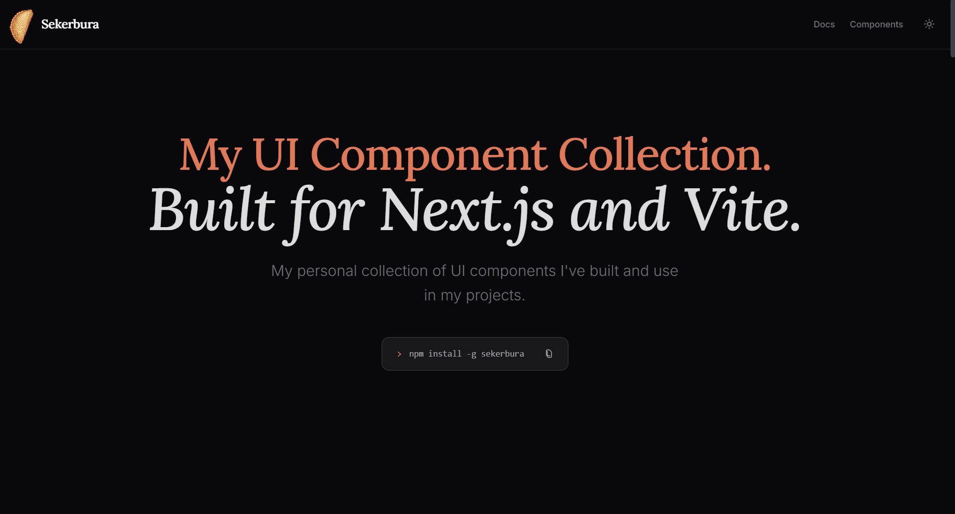 Sekerbura - Customizable React UI component library with a dedicated CLI for seamless integration. Inspired by modern design systems aesthetics.